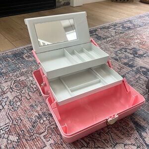 Vintage Caboodles Early 1990’s Pink Portable Makeup Case Cosmetic Organizer